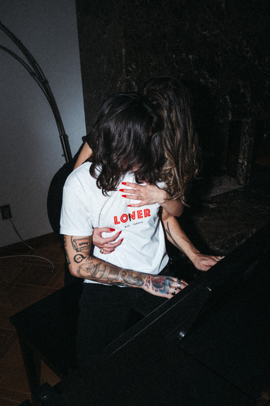 lover/loner t-shirt - white