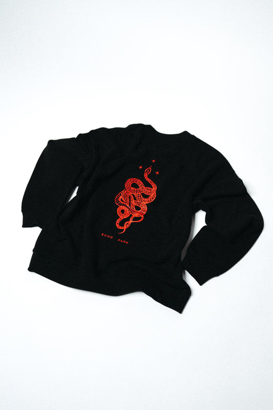 snake crewneck - black