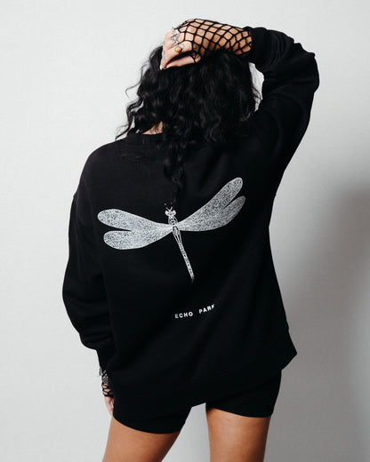 dragonfly sweatshirt - black